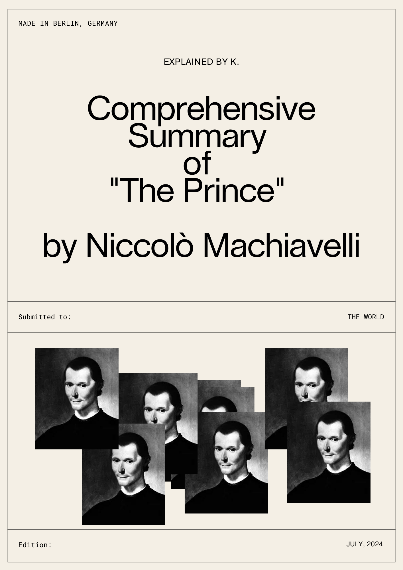 Audiobook Comprehensive Summary of "The Prince" by Niccolò Machiavelli