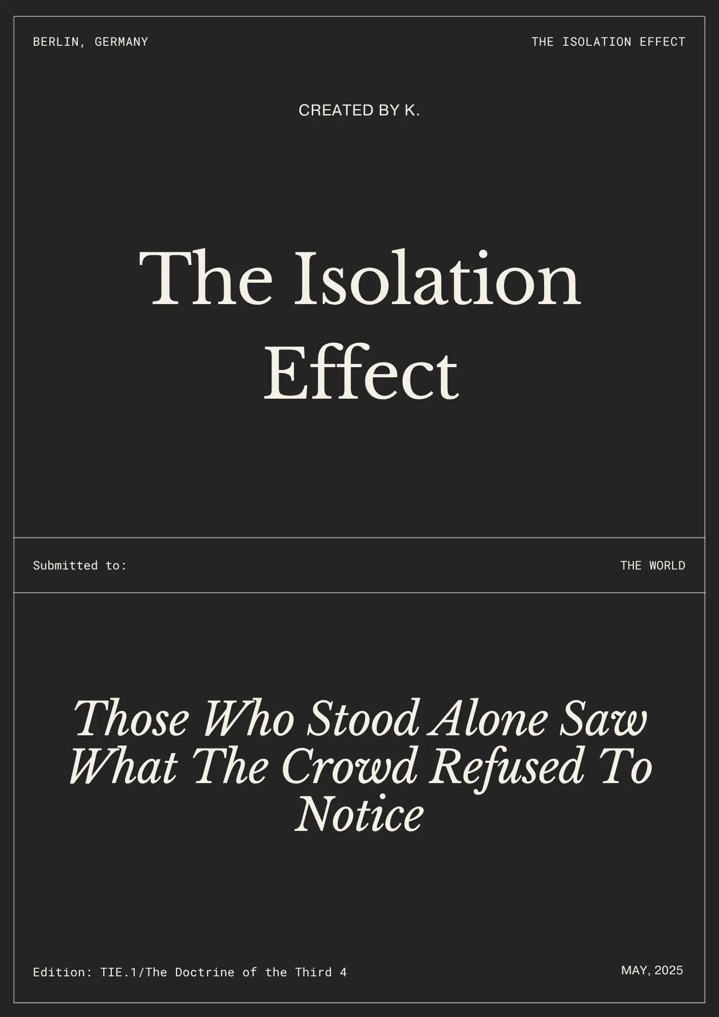 Audiobook The Isolation Effect
