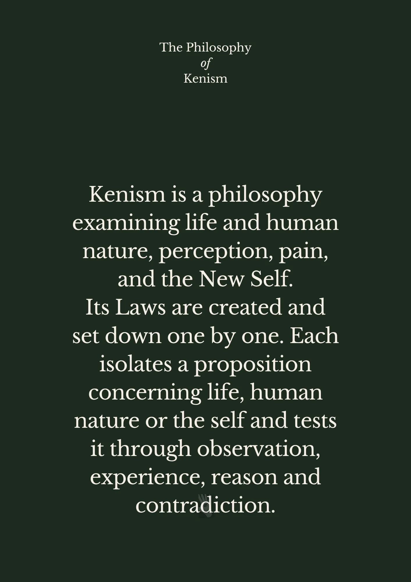 Kenism - Law I - Nothing Without Reason