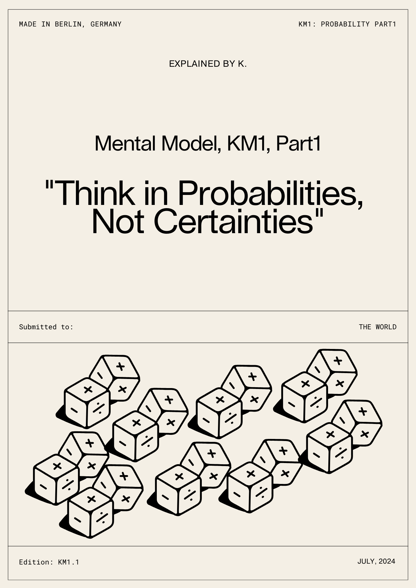 Philosophy of K - Ebooks [Mental Model Series: "Think in Probabilities, Not Certainties" | Complete Six-Part Collection