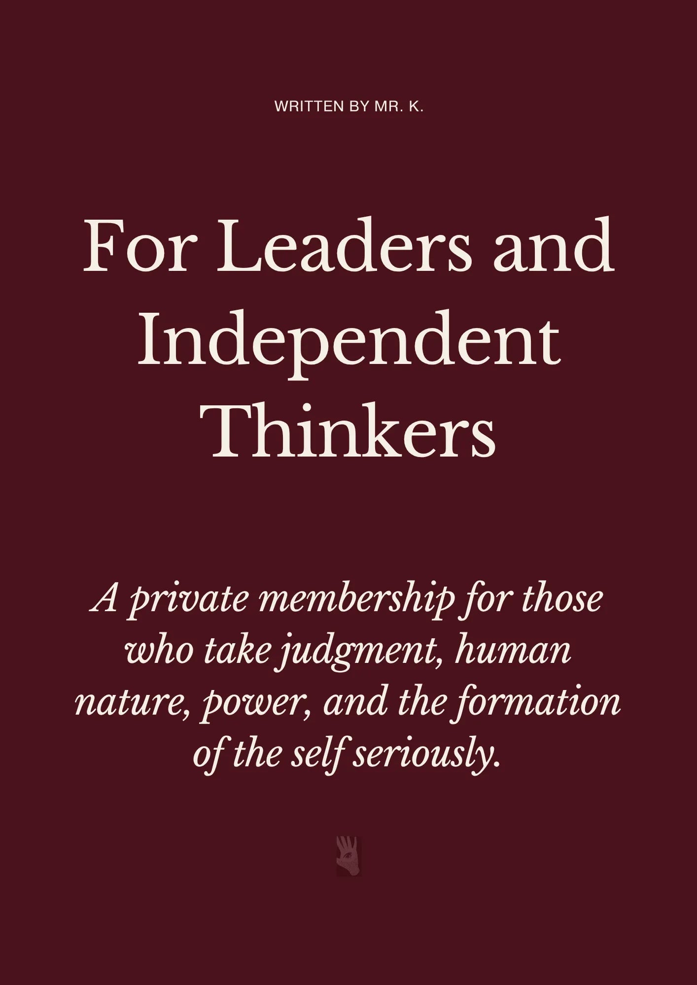 The Philosophy of Kenism: Membership by Admission