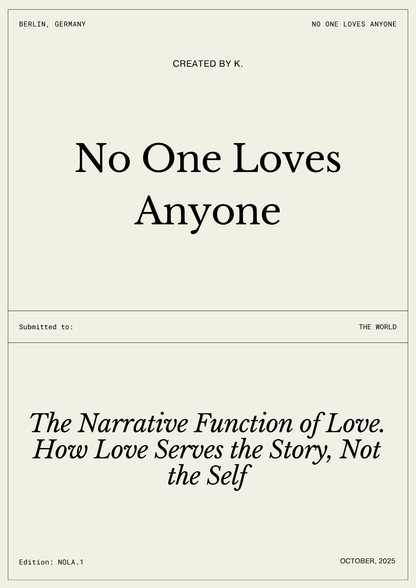 No One Loves Anyone