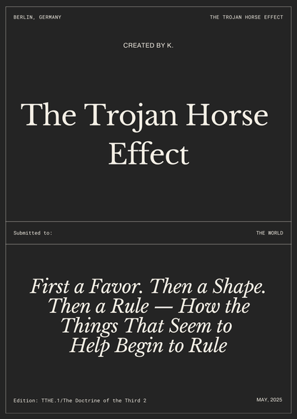 The Trojan Horse Effect: First a Favor. Then a Shape. Then a Rule — How the Things That Seem to  Help Begin to Rule